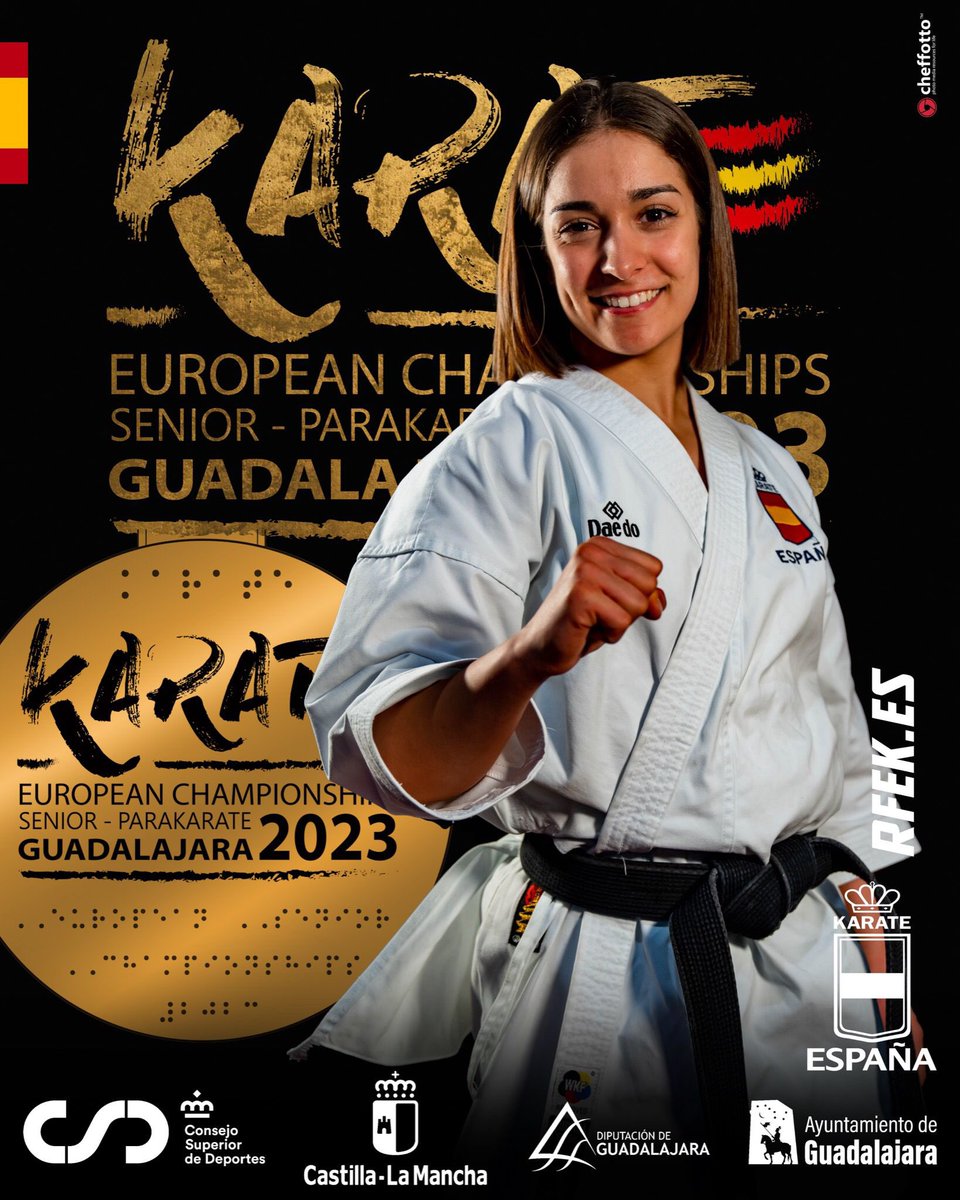 RFEKarate's tweet photo. ¡OROOOOOO!

Paola García, con tan solo 17 años se proclama la campeona de Europa senior más joven de la historia.

¡Grandísima Paola!

#ESPKarateam #Guadalajara #europeo
@iberdrola @EFEdeportes @marca @diarioas @EP_Extremadura https://t.co/H1CoFVe8QR