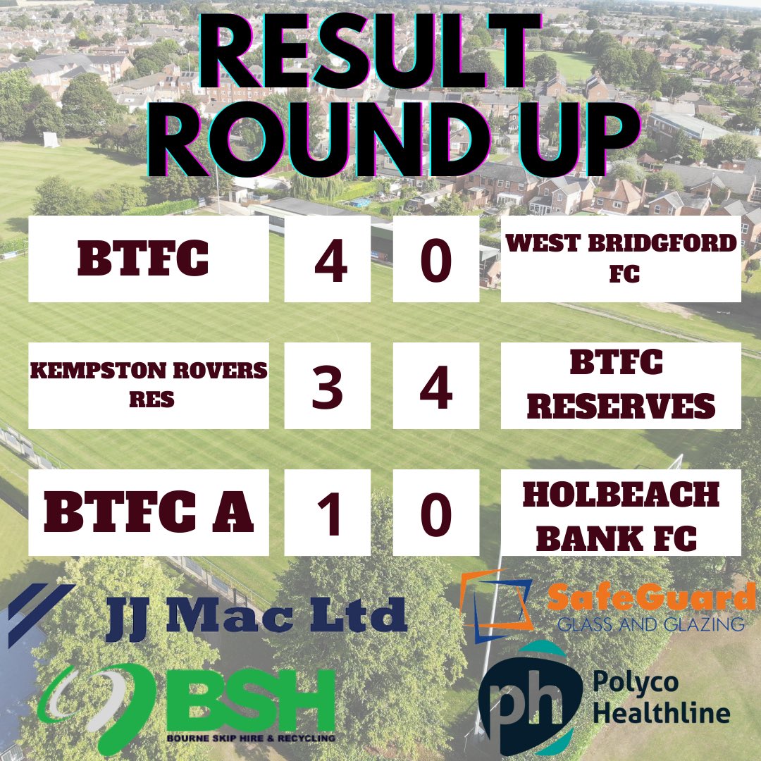 BourneTownFC's tweet photo. A Hatrick of results for all The Wakes teams today. 

A Hatrick for Hill-Seekings⚽️
A Hatrick for Kavanagh⚽️

What a day😍🤝🤩

#UptheWakes #FollowtheWakes #BTFC140years #BourneTownFC https://t.co/5P25dtaAug