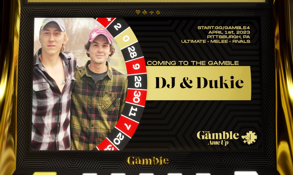 <a href="/DJ_AF_/">DJ AF</a> wanted a graphic since we banned his main. I begrudgingly agreed. The cost of this is coming out of your beer budget. 

Register for The Gamble: Start.gg/Gamble4