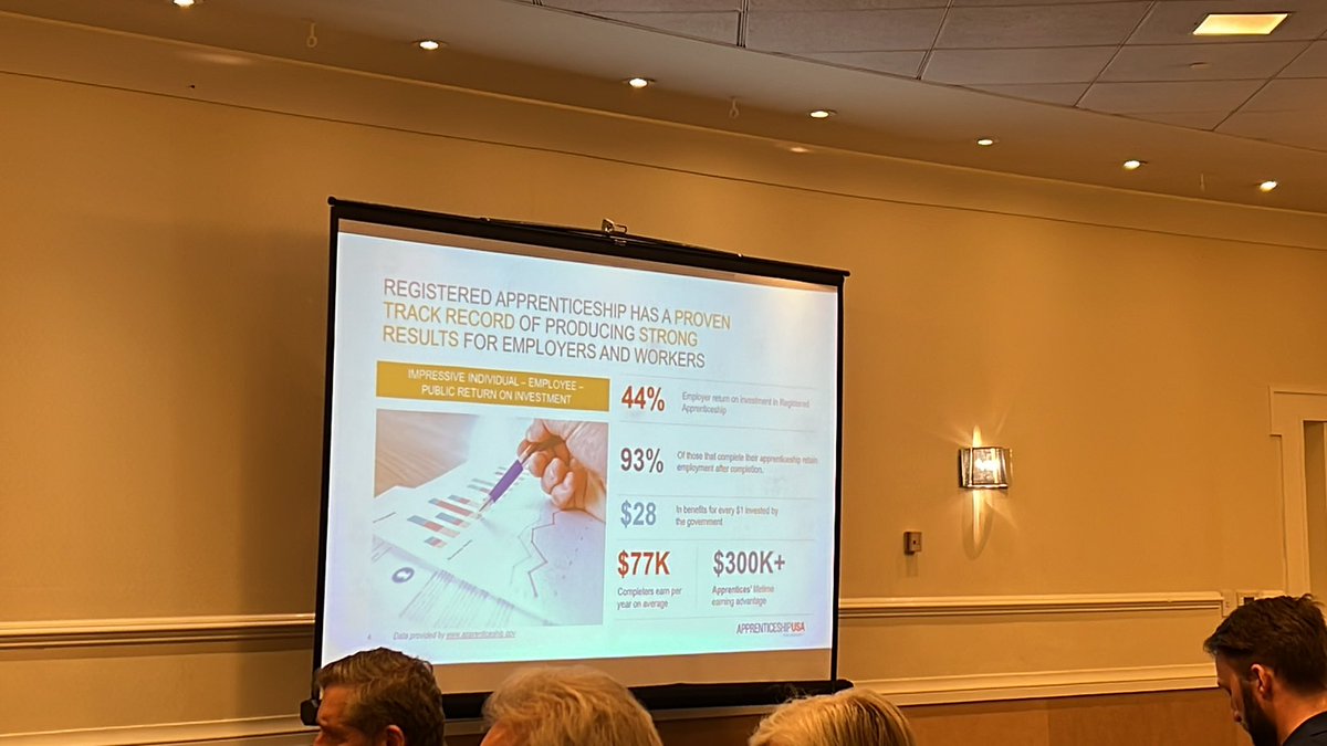 For every $1 invested by employers in #apprenticeships they receive a $1.44 return of investment. #NAWBForum23