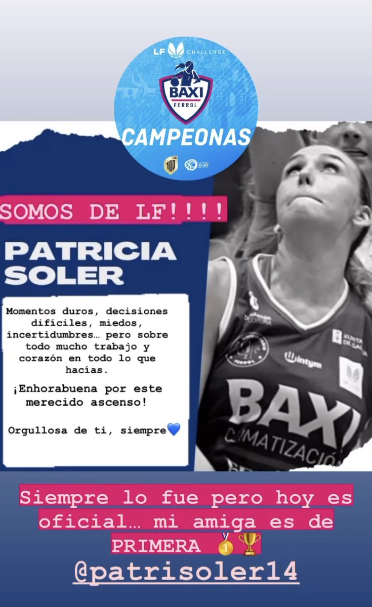SMarquezfisio's tweet photo. Siempre lo fue pero hoy es oficial… mi amiga @patriciasoler14 es de PRIMERA 🥇🏆! https://t.co/vES3a5ORAy