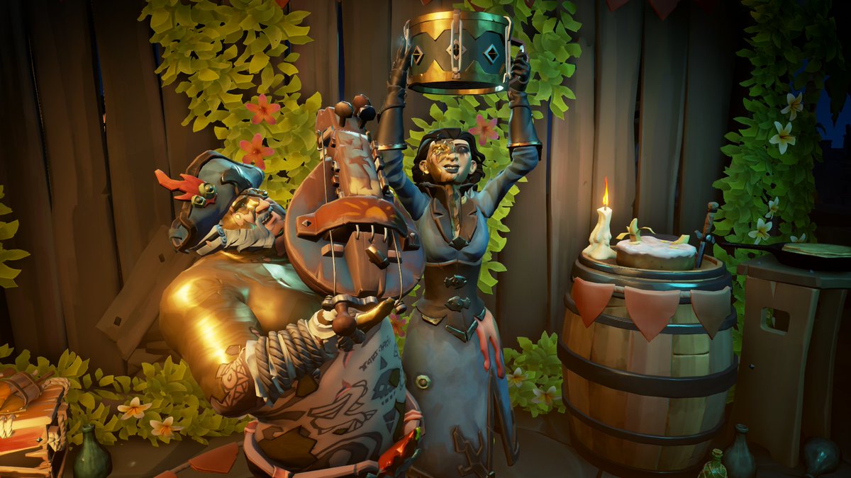 NachoGrandma's tweet photo. @SeaOfThieves Jamming out some shanties! #SoTAnniversaryPromo https://t.co/ZzW20mTPTF