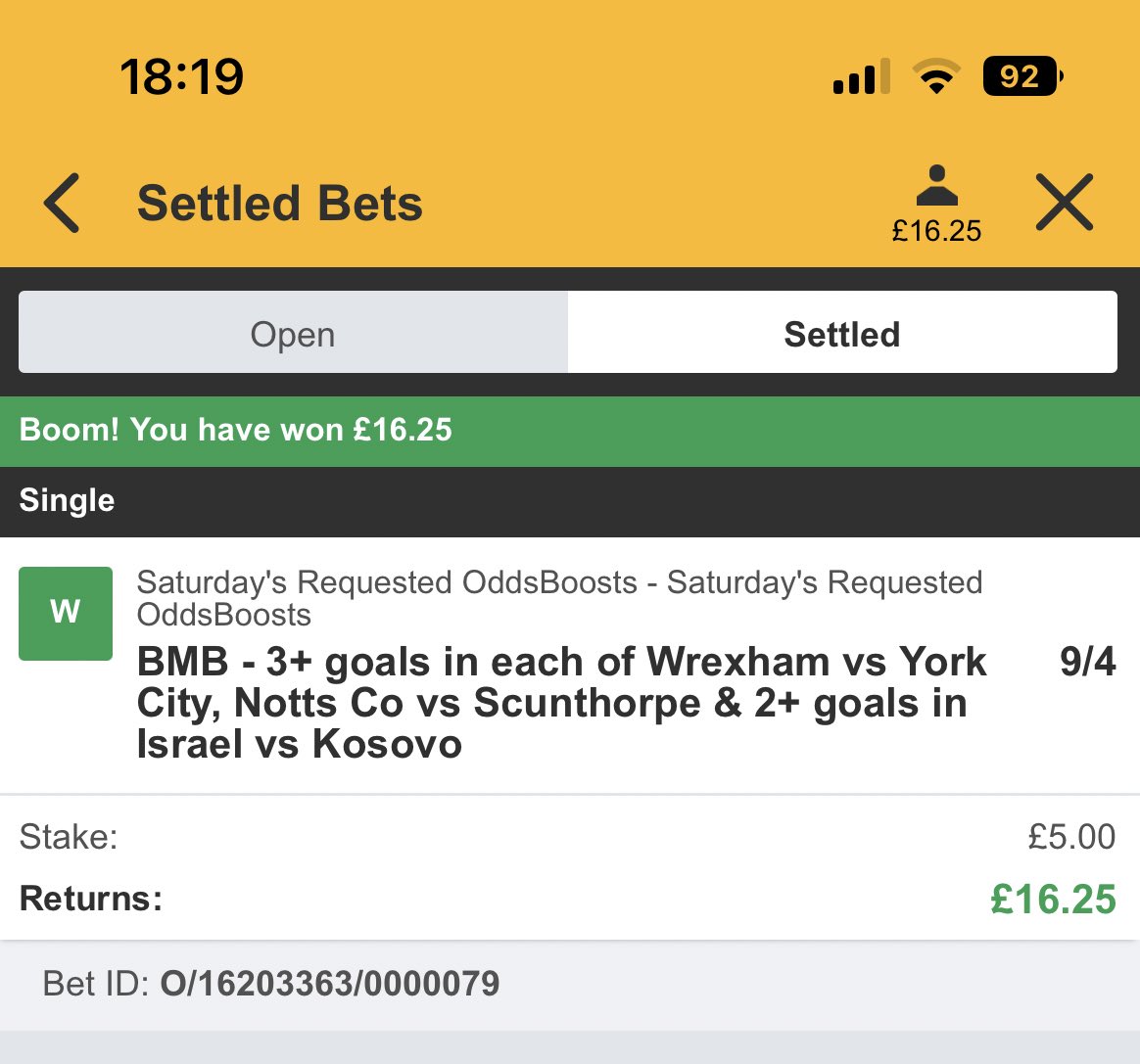 RichardBaughan's tweet photo. @BadManBetting boom cheers badman https://t.co/FuZdJLjijV