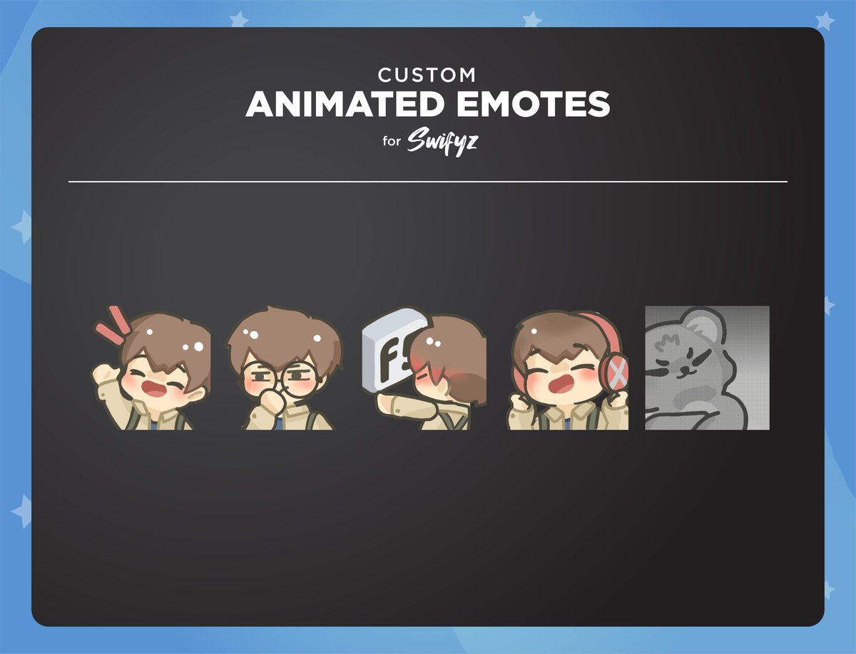Swifyz's tweet photo. 🚨 MY NEW TWITCH EMOTES 🚨

THANKS AGAIN TO THE BEST ARTIST IN THE WORLD @rynnotfound ♥️

TELL ME WHICH ONE IS YOUR FAVORITE! https://t.co/bfTEsnl7JJ