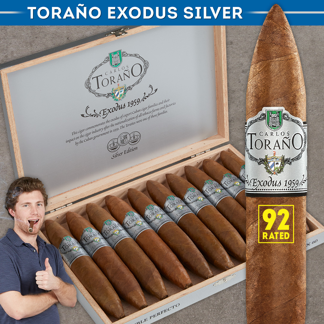 CigarsIntl's tweet photo. https://t.co/gf6i78Vunz Torano Exodus Silver produces a medium-bodied experience with notes of citrus and wood thanks to the Criollo wrapper and well-aged fillers! #cigarsinternational #cination #torano https://t.co/atJBmQWJ34