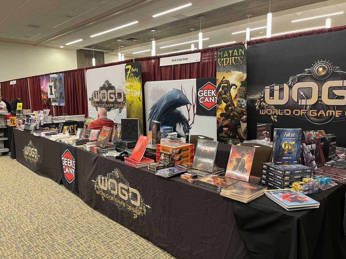 Big thanks to WorldofGameDesign for getting us to <a href="/GaryCon/">Gary Con</a> ! If you are there this weekend, stop by their booth and pick up some games!

#garycon #modiphius #ttrpg