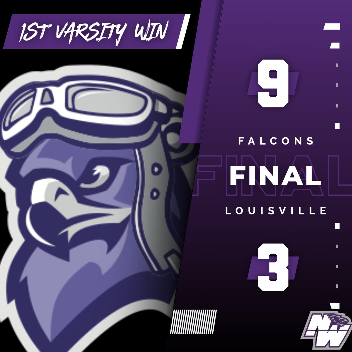 LNWAthletics's tweet photo. FIRST WIN IN PROGRAM HISTORY‼️
The bats come alive & Quinn Waring picks up his first Varsity WIN, throwing 6 solid innings. Jaxyn Barrett comes on in the 7th to shut the door.
JV Falcons are up next!! #GoFalcons #FalconFirst #TheFoundation https://t.co/3UNzigZNu0