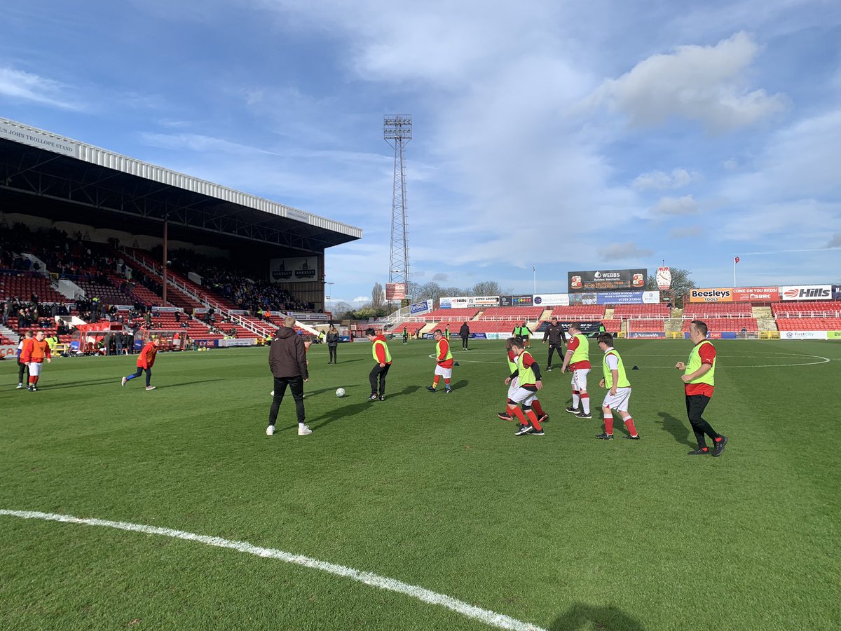 What a day!!! Thank you to @STFCfoundation for inviting us to the @Official_STFC match today and for the chance to play at your Foundation Park facility and on the pitch at half time. We all had a great time and there was some brilliant football played by both teams #WDSD23 ⚽️⚽️