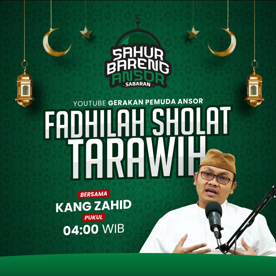 Official_Ansor's tweet photo. Sahur Bareng Ansor 

“Fadhilah Sholat Tarawih”

Saksikan di Kanal Youtube Gerakan Pemuda Ansor Pukul 04:00 WIB

https://t.co/btr6BtGHhg https://t.co/C7rEw5tLrA