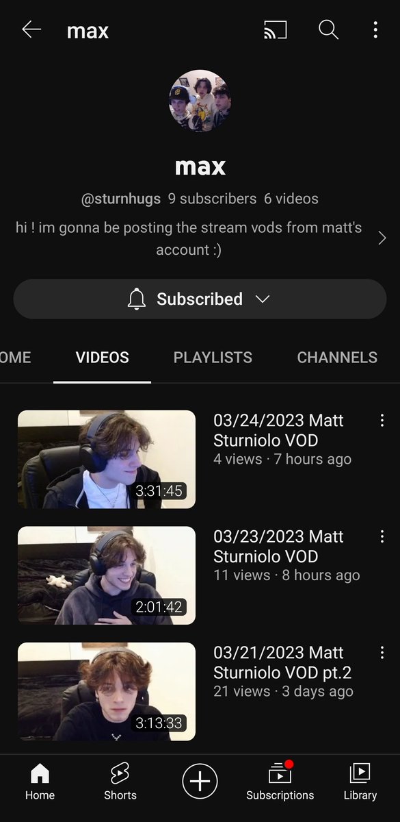 my friend @yungpIeit is going to post all of Matt's streams on YouTube ! make sure to subscribe ❤️ 🔗 youtube.com/@sturnhugs
