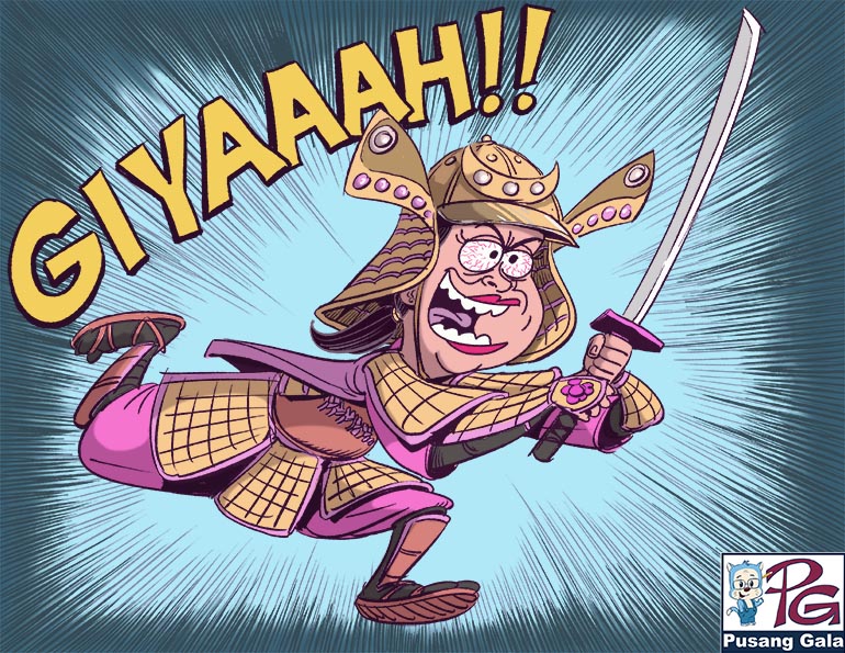 Ang samurai na walang ginawa sa buhay kundi angat buhay. #pinklawanmoves #lenlen #samuraiart #art #cartoons