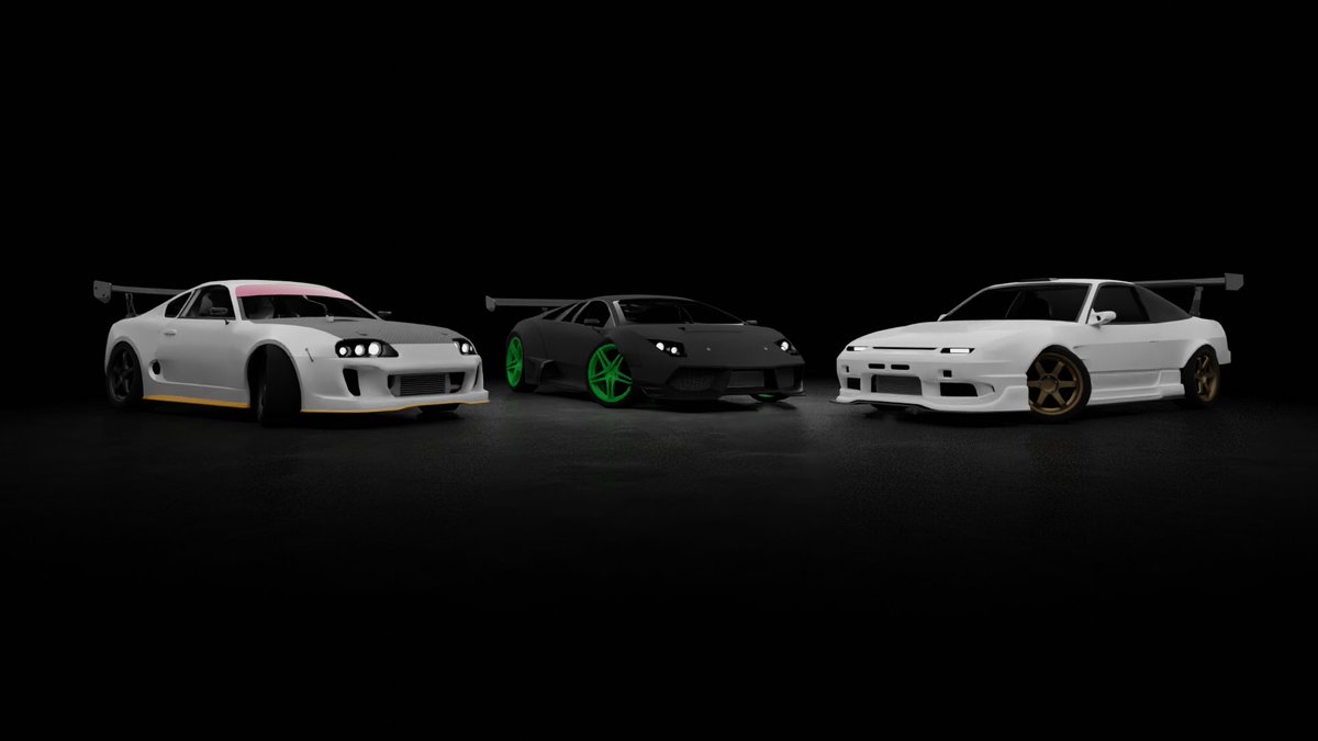 Dev_Blender's tweet image. Toyota Supra FD, Nissan 180SX FD & Lamborghini Murcielago made by me in Blender
#Blender3d #RobloxDev #Roblox