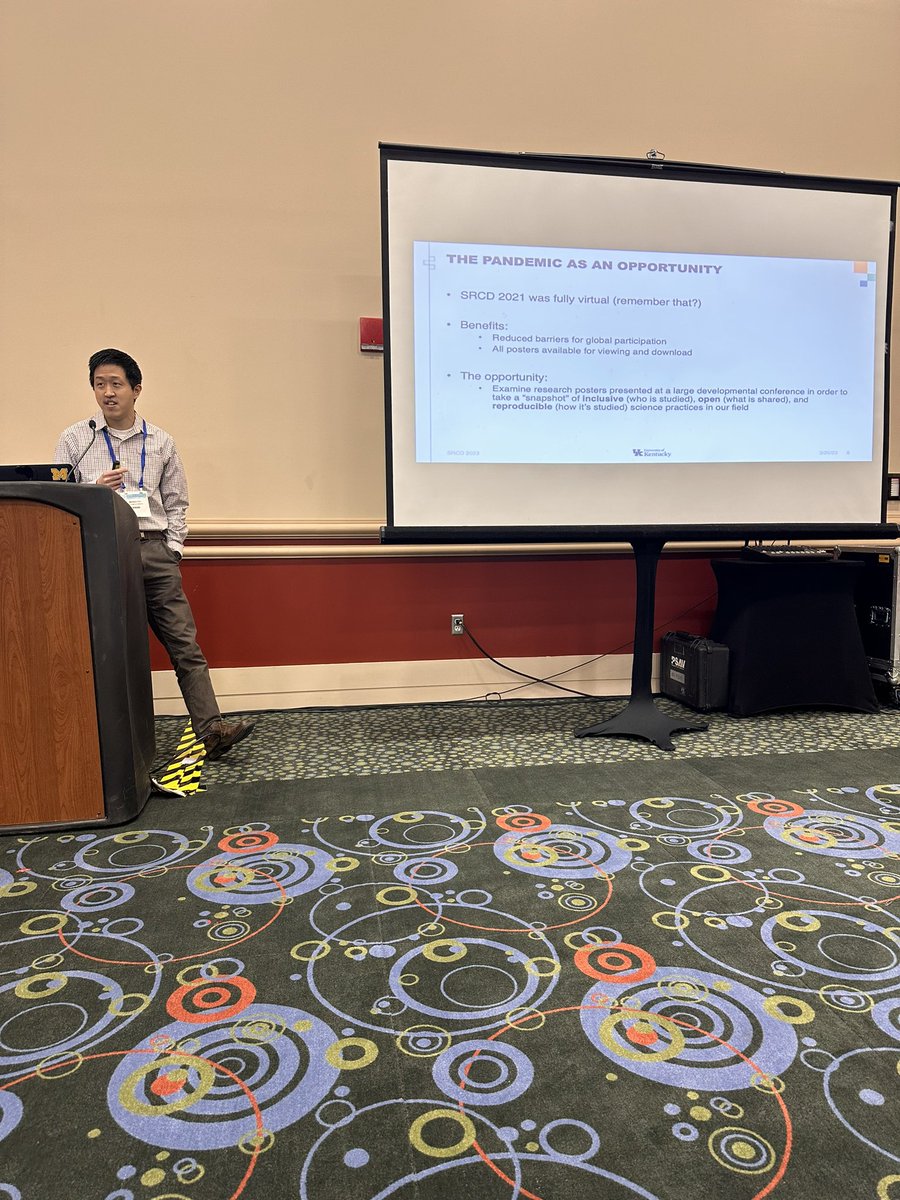 AlexaGraceEllis's tweet image. Now @MatthewHKim talking about using the pandemic as an opportunity to examine inclusive and reproducible science during #SRCD2021