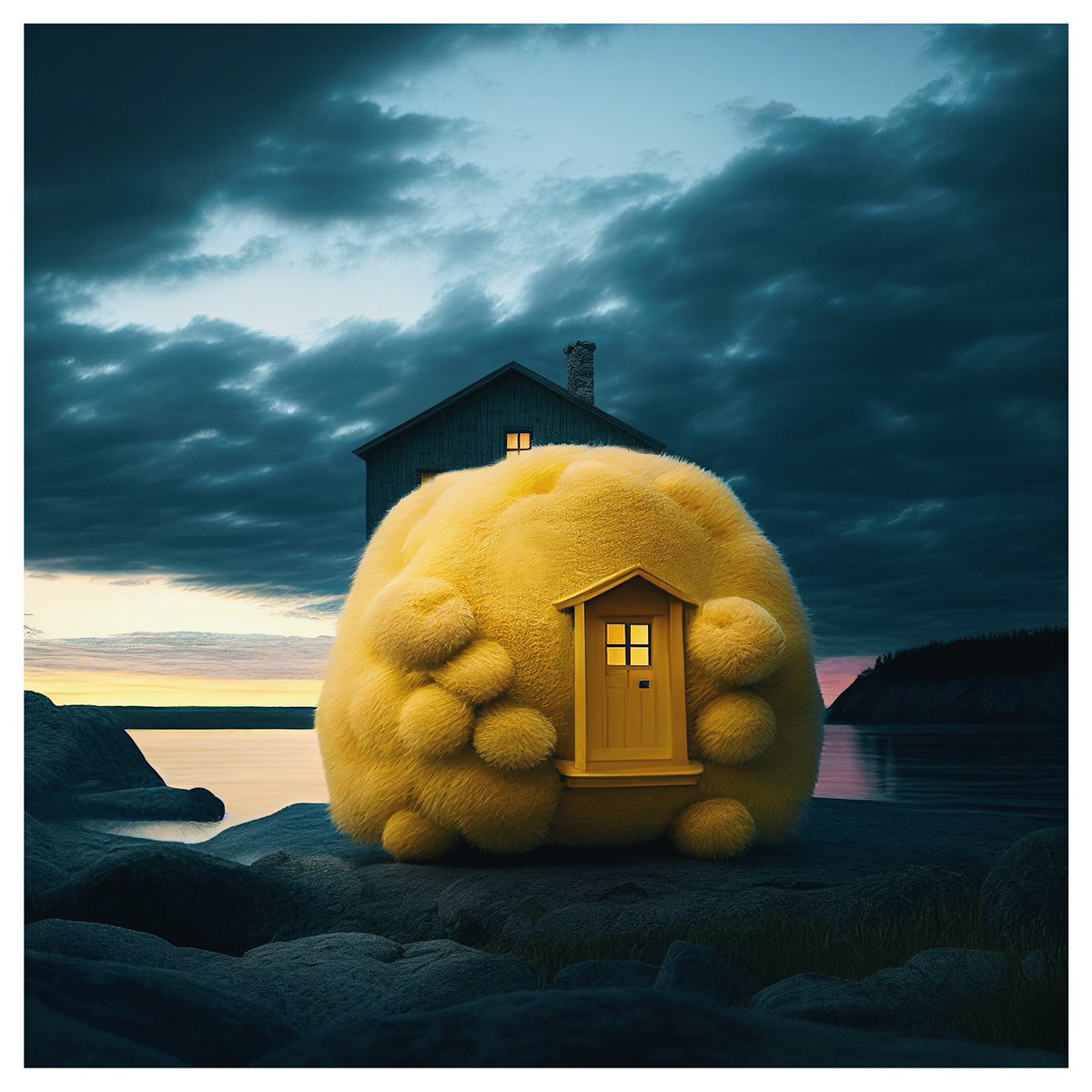 AdamEnglehart's tweet photo. fluffy cottage #midjourney #midjourneyart #AIart https://t.co/Bstc7IHzjw