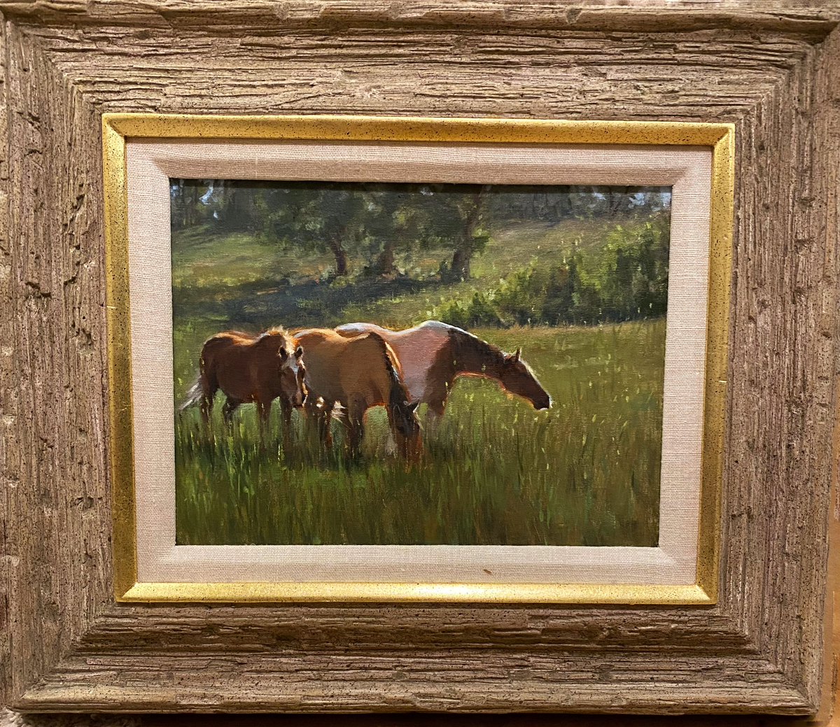wyokostur's tweet photo. Some summertime horses enjoying the tall grasses. 

9x12 oil on linen panel.

Available through the AbarA ranch here in Wyoming. 

#wyomingartist #wyoming #art #westernart #artcollectors #horses https://t.co/VejfOpTTzX