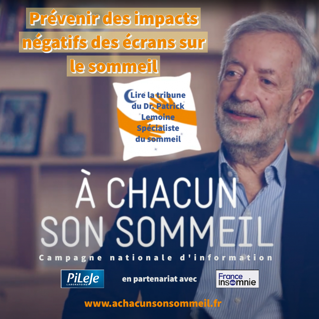 France_Insomnie's tweet photo. Campagne de communication
À chacun son sommeil
Nous passons 4h30 par jour devant nos écrans !
Quels sont les impacts négatifs sur le sommeil ?
Lire la tribune du Dr Lemoine
Spécialiste du sommeil
https://t.co/LlSYwajl6i
#sommeil #ecrans #achacunsonsommeil #pileje #franceinsomnie https://t.co/L1fNYWKbg3