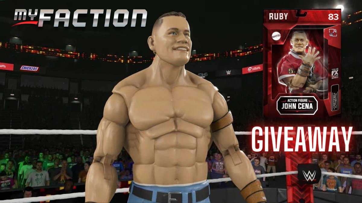 Time for another WWE 2K23 giveaway! I'm putting up a MyFaction Exclusive: Action Figure John Cena Ruby Card!

To Enter:
Like
Retweet
Follow

Winner will be chosen Mon the 27th. #WWE2K23