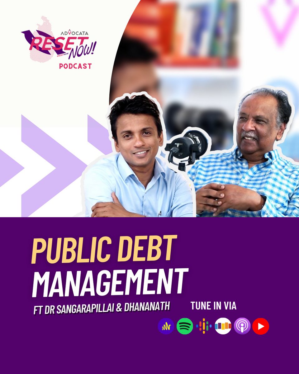 advocatalk's tweet photo. ▶️Check out the twelfth EP of the #ResetNow! podcast series w/ @dhananath & Dr Sangarapillai Sangarabalan discuss the topic of #public #debt management
Watch on ResetNow Podcast YT Channel https://t.co/iSDSWb59Qz
🎧Listen to our #podcast https://t.co/YHrppzDdc9 https://t.co/BM0DsmFuwF