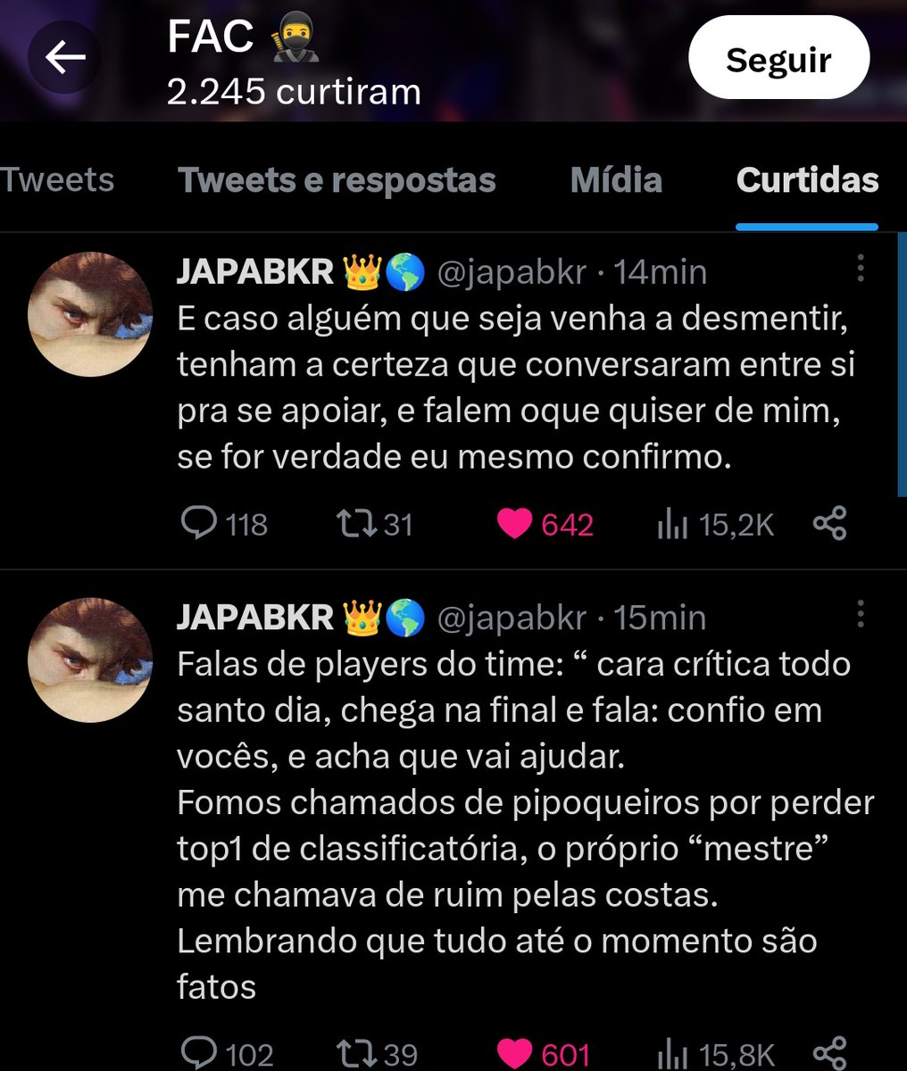 ryanspfc7's tweet photo. As curtidas do facção.......
O k9 impactou tanto no Fluxo, que fez os jogadores od1arem ele kkkkkk https://t.co/BimDeejl8x