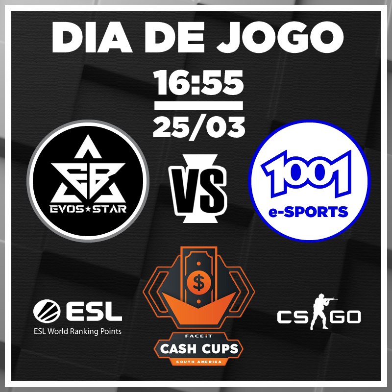 evosbrave's tweet photo. Próximo confronto na FACEIT Cash Cup - South America.
VERSUS 1001
Uma iniciativa e realização de @FACEIT
#GoEvos #EvosStar #EvosBrave #Faceit https://t.co/TDAtsFb2ey
