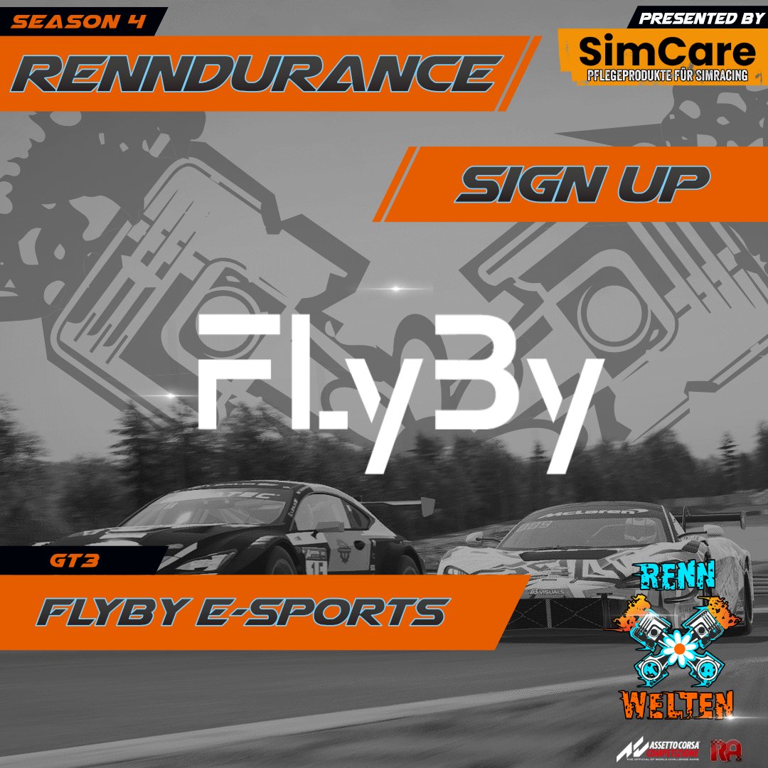 rennwelten's tweet photo. Als erstes Team für die vierte Season der Renndurance begrüßen wir @FlyByEsports im Grid!

Das Team konnte sich einen der begehrten Invite-Plätze sichern und wird in Season 4 in der GT3-Klasse an den Start gehen.

#RennWelten #Simracing @AC_assettocorsa https://t.co/frOaHEVolm