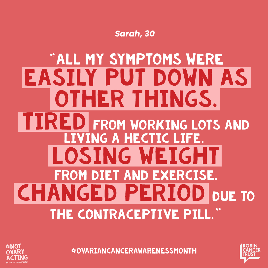 RCTcharity's tweet photo. Sarah was just 25 when she was diagnosed with ovarian cancer. Read her blog 'It Was Not An Ovaryaction' on our website, where she explains how she first noticed bloating and changes in her cycle before her diagnosis 👉 https://t.co/nxAX8YL2EM
#ocam2023 #youngadultcancer https://t.co/30oW7YZivn