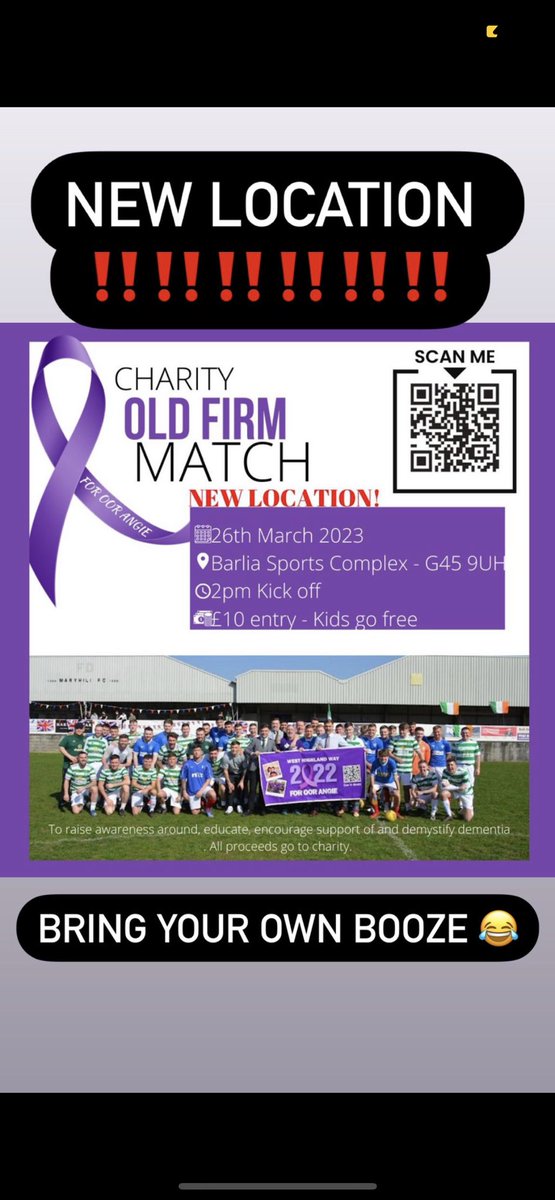 ‼️NEW LOCATION AND TIME‼️

Due to weather conditions we’ve had to change location and time of the game tomorrow!

📍BARLIA SPORTS COMPLEX 
🗺️ G45 9UH
⏱️ 2PM

Same rules apply £10 entry kids go free, we appreciate everyone who joins us tomorrow massively 🙏🏽💜

RTS APPRECIATED