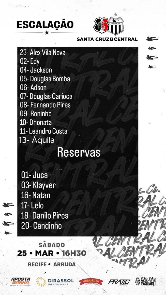 Central definido pra partida #trarruda