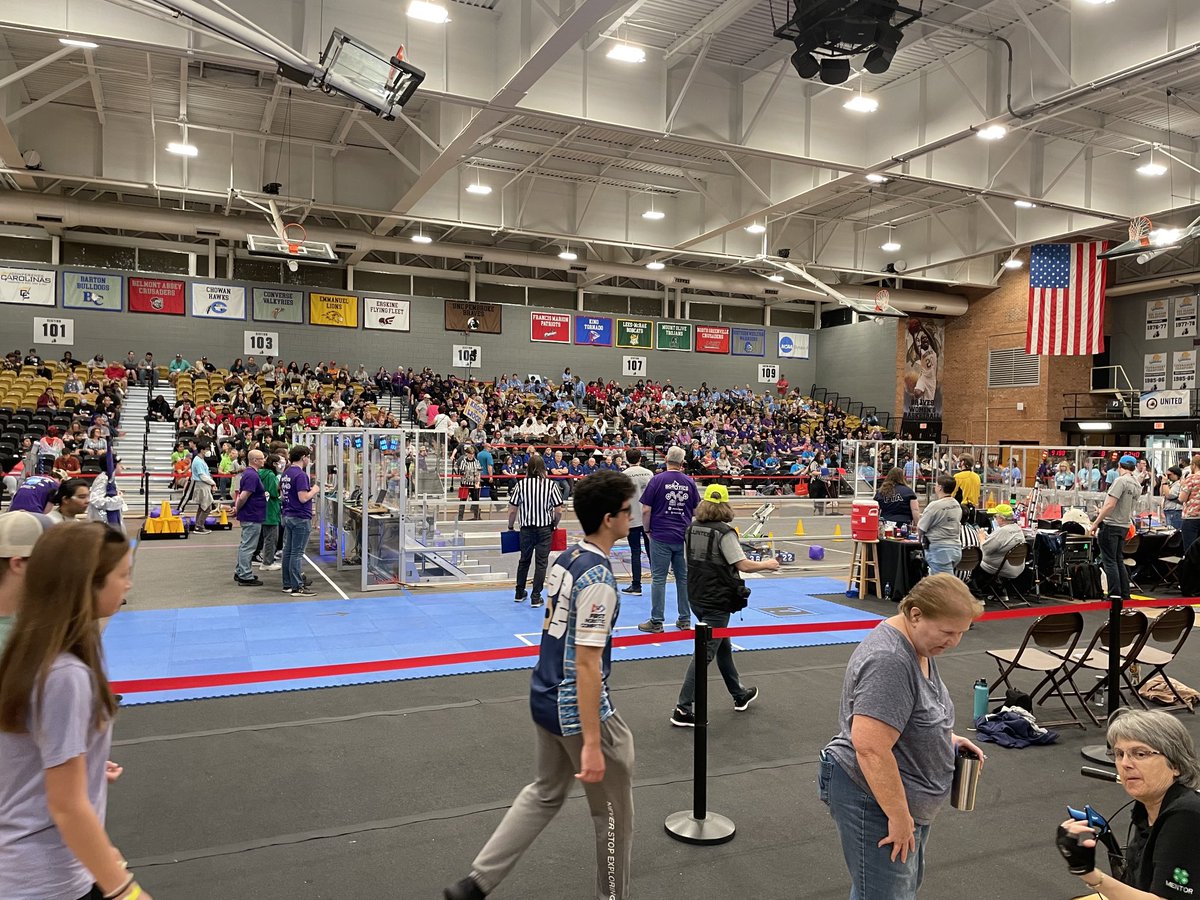 Delighted to represent ⁦<a href="/DukeEnergy/">Duke Energy</a>⁩ at the ⁦<a href="/FIRSTNC/">FIRST North Carolina</a>⁩ Robotics regional competition this weekend ⁦<a href="/uncpembroke/">UNC Pembroke</a>⁩. So impressed with the creativity and teamwork of the students participating in this exciting competition. Charged up!