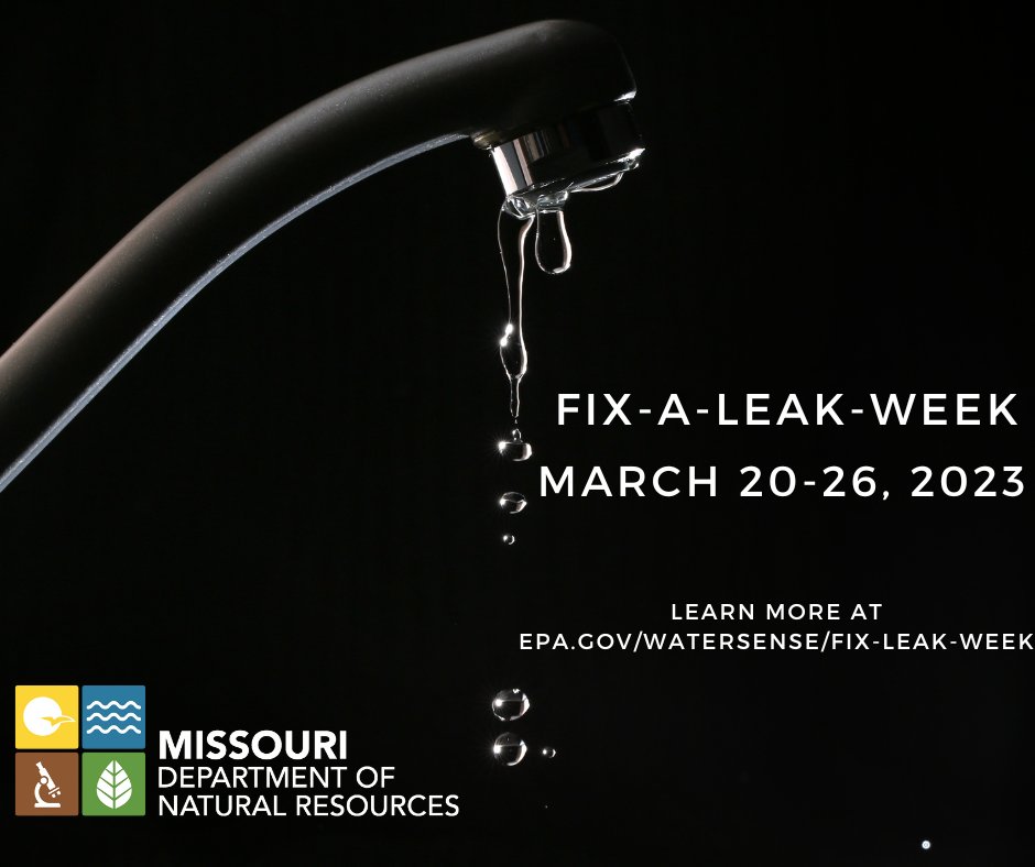 MoDNR's tweet image. 💧Drip...Drip...Drip. Check your home for leaks during @EPA&apos;s #FixALeakWeek. It can save valuable water resources as well as save your wallet! Don&apos;t own your home, report leaks to your maintenance person or landlord! ow.ly/Jtzo50No1r5 #WaterConservation @EPAregion7
