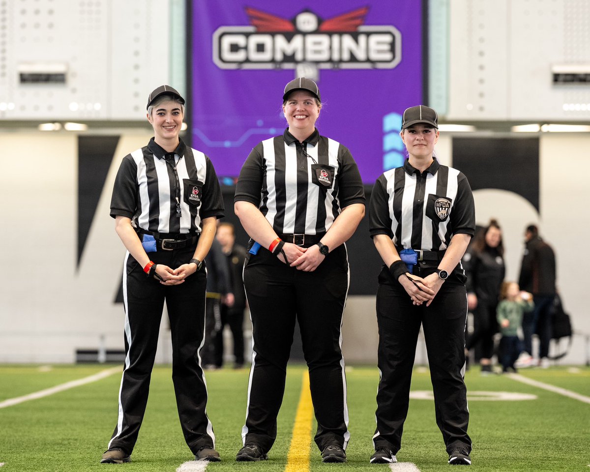 Thanks to our officials helping from this year’s #CFLCombine, including:

•Julia Long
•Sharon Airey
•Stephanie Korchynski

#DiversityIsStrength