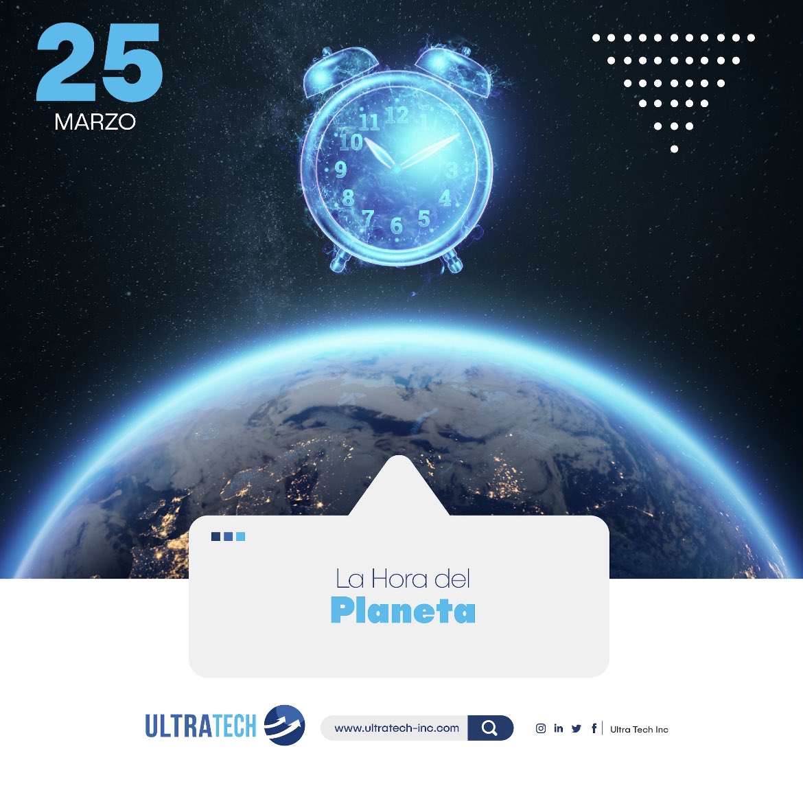 UltraTechIncpty's tweet photo. Hoy apaga las luces y desconecta tus dispositivos electrónicos innecesarios durante una hora para demostrar tu compromiso con el medio ambiente y luchar contra el cambio climático.

#HoradelPlaneta #CambioClimatico 
#ultratechincpty 
#somosultratechinc https://t.co/WCTUWdus2I