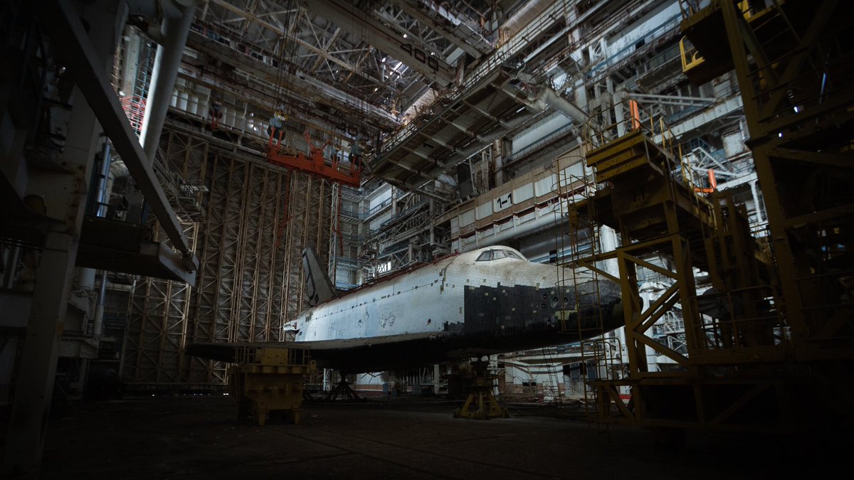 storyevtime's tweet photo. My photos of the abandoned soviet space shuttle Burya for @doxa_journal. The space shuttle project was one of the largest soviet undertakings but it was axed as the union fell apart. The two shuttles that were made fell into disrepair, one getting completely destroyed. https://t.co/Wj29UB7TUl