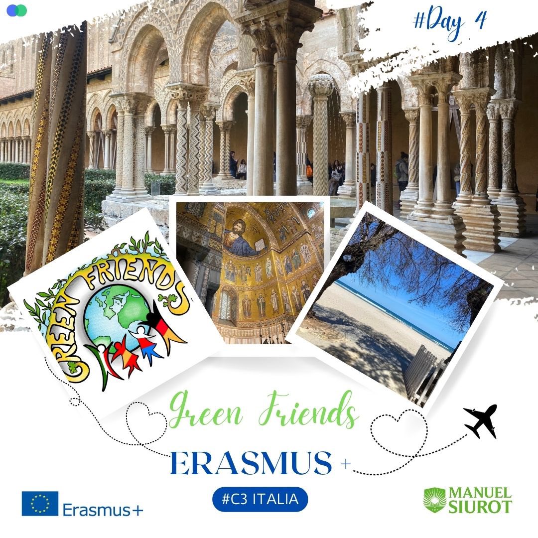 ColegioMSiurot's tweet photo. 4️⃣#Day 🇮🇹❤️ #GreenFriends #ErasmusPlusProject🇪🇺

➡️En nuestra 4ª #jornada en #Sicilia 

➡️ Conocemos el municipio de #Monreale 🚌🎒 

👉🏼 #Visita guiada en la #Catedral 
👉🏼Realización de #taller #creativo 😉

➡️ Y disfrutamos de la #playa en #Mondello 🏖 

#SomosSiurot
@sepiegob https://t.co/5DfPyYsmvf