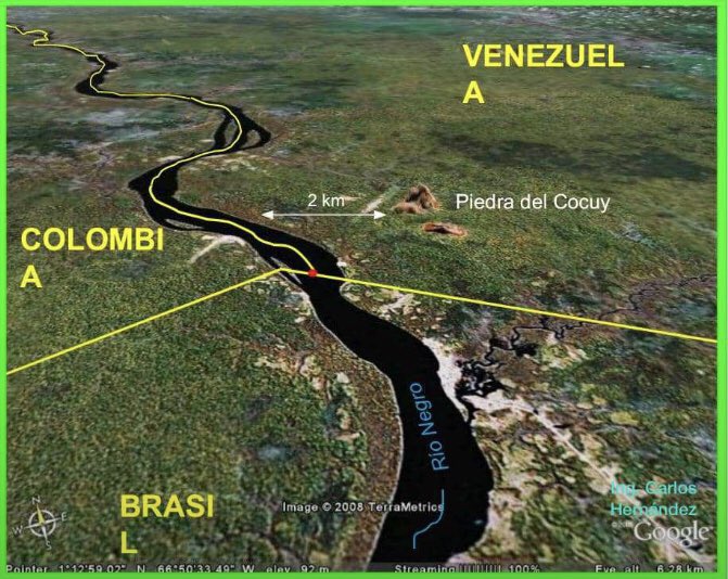 josmarfernandez's tweet photo. La fotografía fronteriza de hoy nos traslada al Río Negro Internacional.... A la altura de la piedra del Cocuy. Lamentablemente se habla siempre de q la piedra es el límite, lo cual es erróneo... https://t.co/qBJszmCghv