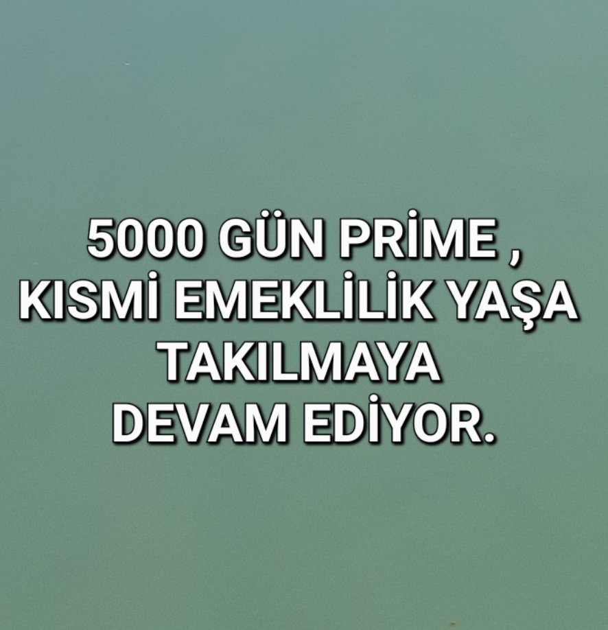 EYT ÇÖZÜLMEDİ!

Bizler yasa mağduruyuz.

08.09.99 da emeklilik hakkı;

5.000  kadın 20 erkek 25 yıl

3.600  kadın 50 erkek 55 yaş  

Bu haklar geri verilmeden EYT çözülmez #KISMİve5000eHakkınıVerin 
<a href="/RTErdogan/">Recep Tayyip Erdoğan</a> <a href="/vedatbilgn/">Vedat Bilgin</a> <a href="/csgbakanligi/">T.C. Çalışma ve Sosyal Güvenlik Bakanlığı</a>