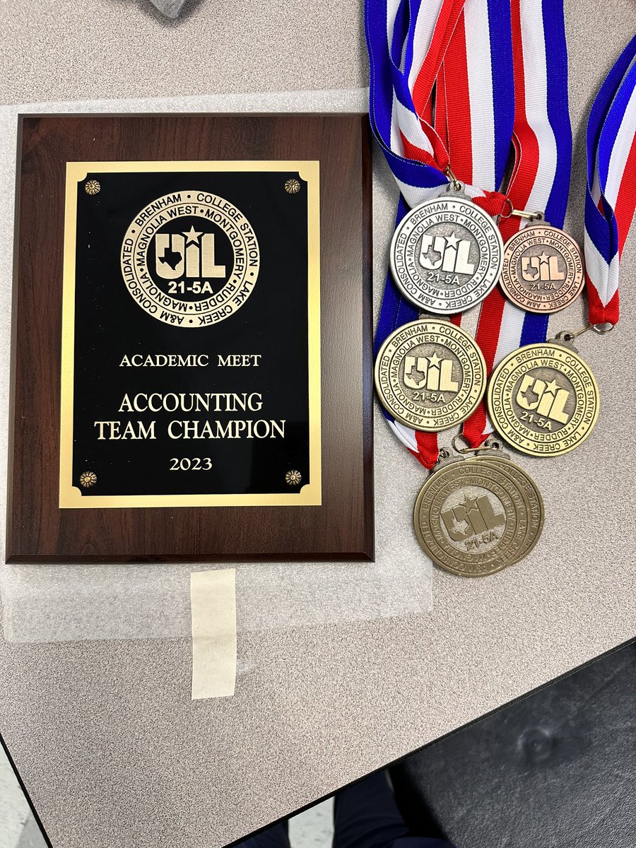 UIL Academics today! Congratulations to the Accounting team for earning 1st place team! Gavin placed 2nd individual and Layton placed 6th. <a href="/LakeCreekUIL/">Lake Creek UIL</a> <a href="/FlemingInTheDen/">Christie Fleming</a> <a href="/KellyLout/">KLout</a> <a href="/TanyaBrogger/">Tanya Lambert Brogger</a> @GBowhuis <a href="/LakeCreekHS/">Lake Creek High School</a>