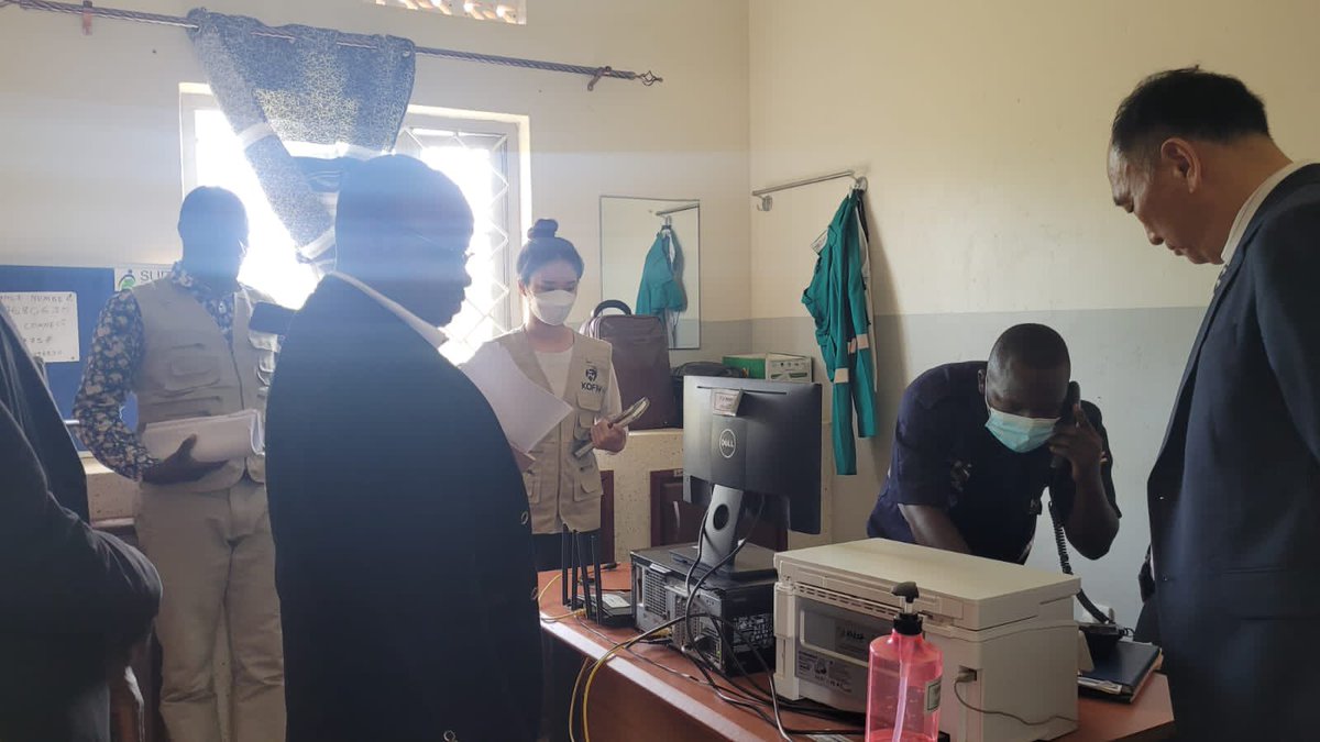 kofihuganda's tweet photo. Dr. Nam the DG had a tour at Butenga HC IV. #KOFIH supported facilities that were seen include; Emergency OPD, Call &amp; Dispatch Center, Imaging unit with ultrasound scan/X-ray machine, Surgical ward, Operating theater, Laboratory and Maternity ward which is still under renovation. https://t.co/zEwnDWFaQv