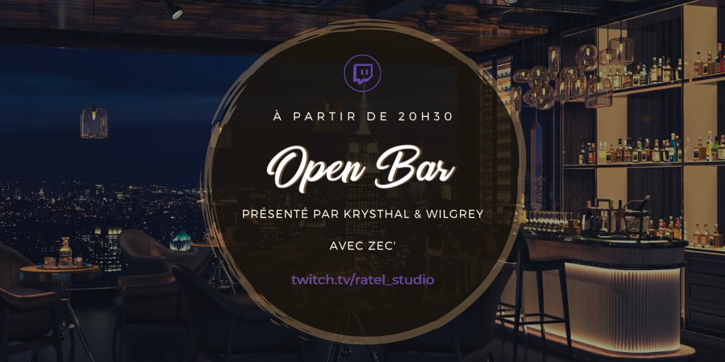 Krysthal_Live's tweet image. Ce soir, on est sur la deuxième de #OpenBar avec @TheWilgrey et on a le plaisir de recevoir @EzechielDinCyr ! 🔥

Rendez-vous à partir de 20h30 sur la chaîne de Ratel Studio pour un moment chill et fun. ✨

Par ici : twitch.tv/Ratel_Studio ❤️