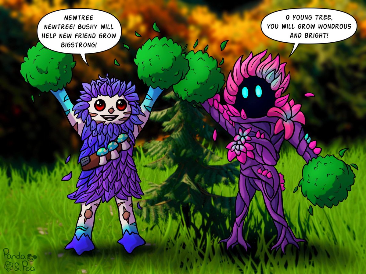 PandaPeaStudios's tweet photo. Bushranger and Bloom helping a new friend! 🌳💖

#Fortnite #FortniteMEGA #FortniteArt #Bushranger #Bloom https://t.co/PAze3N3fpR