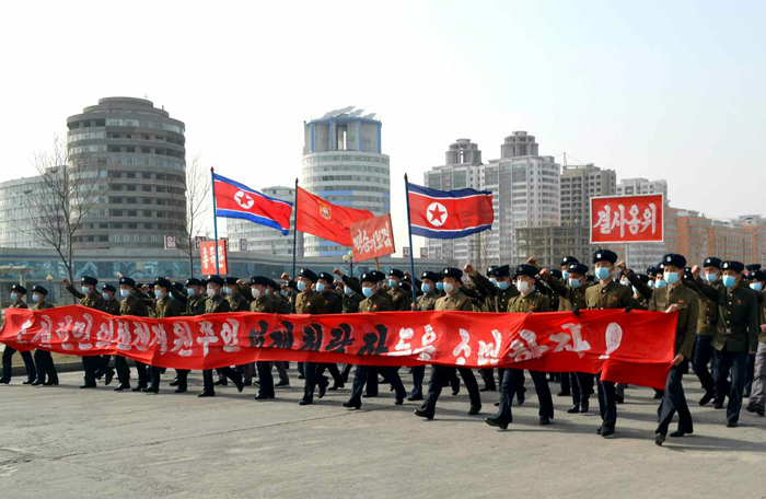 rwinstanleyc's tweet photo. 'The will of the five million young people in #NorthKorea against the enemies getting hell-bent on the war moves to stamp out the DPRK, the whole life and cradle of happiness of the Korean people, is growing stronger with each passing day...' #rodong https://t.co/N8PZaYSQcf https://t.co/4zbgioYqq8