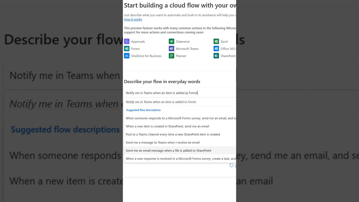 Did you know you can create a flow just by describing what you want?  Check out this short video to see how it works with the new Describe It to Design It functionality!

#PowerAutomate #AI #PowerPlatform 

Watch Now: youtu.be/oaVvwY5ws-U