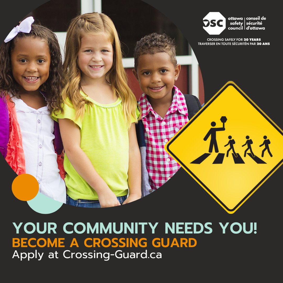RiverWardRiley's tweet photo. There is a shortage of school crossing guards in Ottawa.  Consider becoming one.
Apply at https://t.co/fjfHoJT2NB

@SafetyOttawa https://t.co/QWu5izei5c