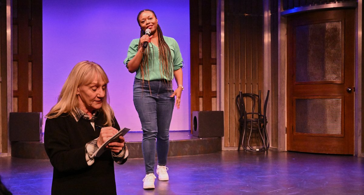 DHmagazine's tweet photo. Lyric Lewis &amp; Deanna Oliver perform in @groundlings  “Cookin’ with GAS” improv show on March 23, 2023 in Los Angeles, CA.

#DHMagazine #DHMag #Groundlings #CookinWithGas #30thAnniversaryShow https://t.co/x9qF6ofDnT