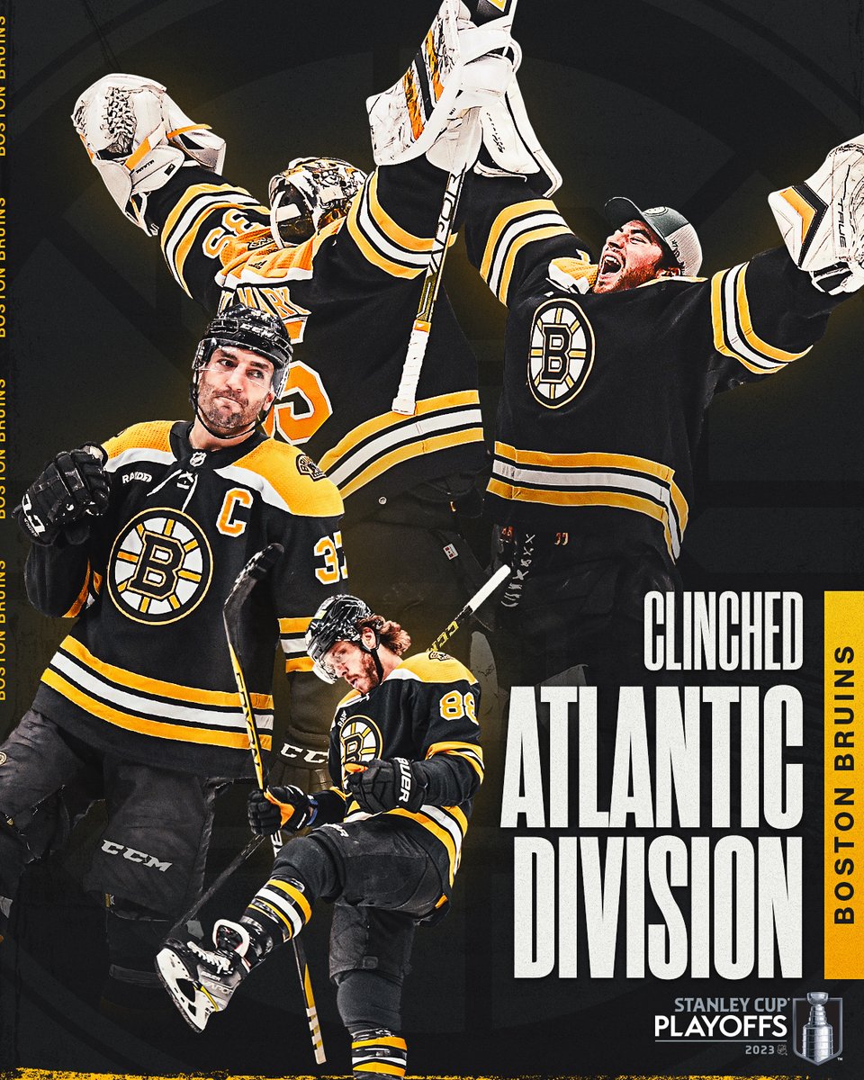 NHL's tweet photo. SHIPPING UP TO BOSTON! 🐻

With their win today, the @NHLBruins have clinched the top seed in the Atlantic Division! https://t.co/CpfnuNHyPd