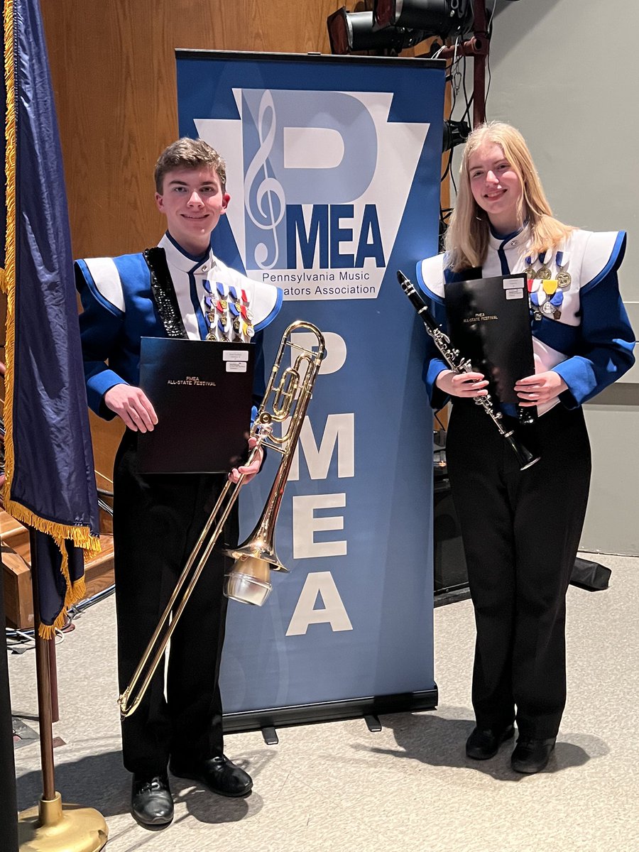 WAHOO to these TWO!!!! Where are we going? To PA ALL STATE BAND!!!! Way to go Noah and Gabby!!!!