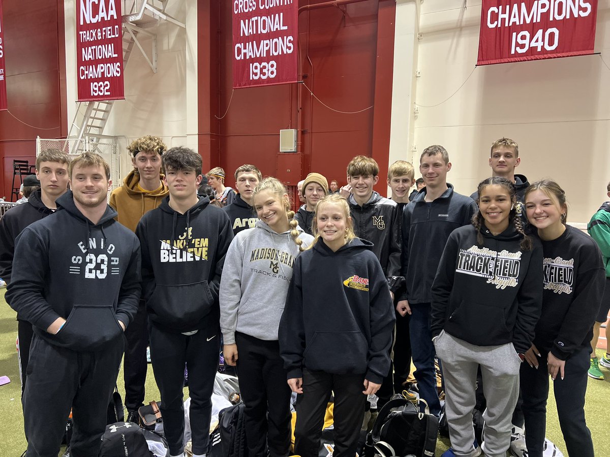 Congrats to this group of MG athletes that will be competing in the Hoosier State Relays Finals at 4pm! We will have athletes in the boys 60m hurdles, boys 60m dash, both boys and girls in the 4x200m relay and the boys 4x800m relay! Good luck Argylls! #WeAreMG