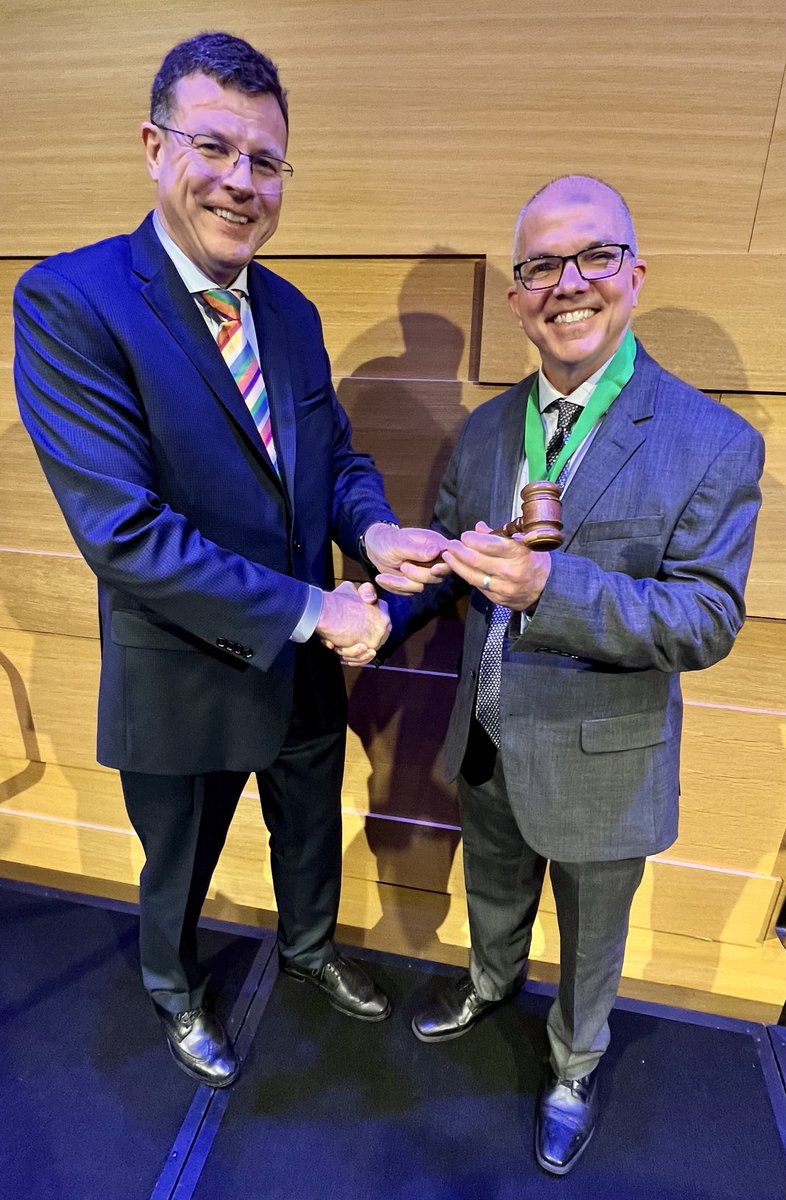 TravisCMS's tweet photo. Last night’s TCMS installation dinner saw Dr. Scott Clitheroe pass the gavel to new president Dr. Jonathan MacClements. The society is once again in very good hands. https://t.co/LIv2Ho9kot