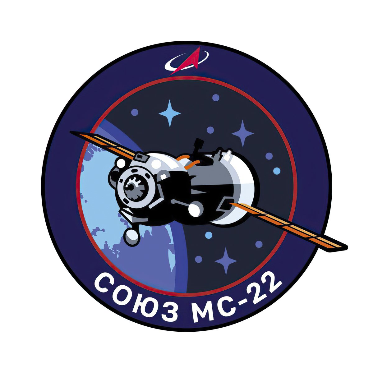 UrayV's tweet photo. Роскосмос представил эмблему корабля «Союз МС-22» при приземлении #SpaceLogo #Soyuz_MS_22 #Roscosmos https://t.co/CxxhyOPaGZ