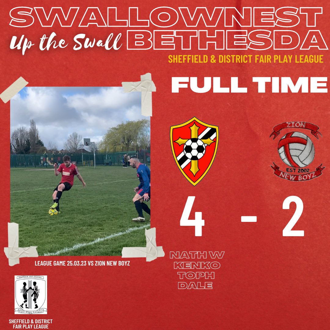 Swallownest_'s tweet photo. Strong start with @Wasteney123 cross/shot finding the net. @adam9kennedy made it 2 after excellent work from @RobbyJHull and @CJRWood - who then got our 3rd. Zion pull one back but @Daleh9 replies quickly. Zion get a 2nd and up their game but we get the 3 points. #UpTheSwall https://t.co/newarmzF9l